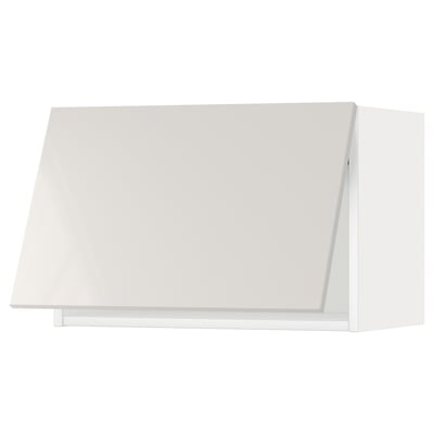 METOD Wall cabinet horizontal w push-open, white/Ringhult light grey, 60x37x40 cm