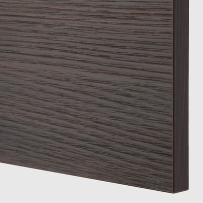 METOD Wall cabinet horizontal, white Askersund/dark brown ash effect, 60x37x40 cm