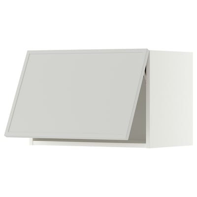 METOD Wall cabinet horizontal, white/Aspudden light grey, 60x37x40 cm