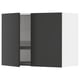 METOD Wall cabinet w dish drainer/2 doors, white/Nickebo matt anthracite, 80x37x60 cm