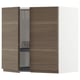 METOD Wall cabinet w dish drainer/2 doors, white/Voxtorp walnut effect, 60x37x60 cm