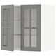 METOD Wall cabinet w shelves/2 glass drs, white/Bodbyn grey, 60x37x60 cm