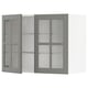 METOD Wall cabinet w shelves/2 glass drs, white/Bodbyn grey, 80x37x60 cm