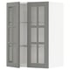 METOD Wall cabinet w shelves/2 glass drs, white/Bodbyn grey, 60x37x80 cm