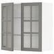 METOD Wall cabinet w shelves/2 glass drs, white/Bodbyn grey, 80x37x80 cm
