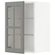 METOD Wall cabinet w shelves/glass door, white/Bodbyn grey, 40x37x60 cm
