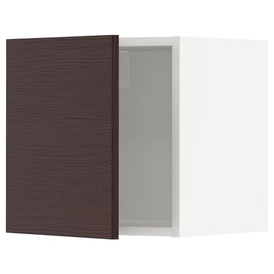 METOD Wall cabinet, white Askersund/dark brown ash effect, 40x37x40 cm