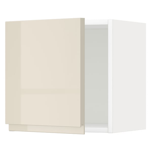 METOD Wall cabinet, white/Voxtorp high-gloss light beige, 40x37x40 cm