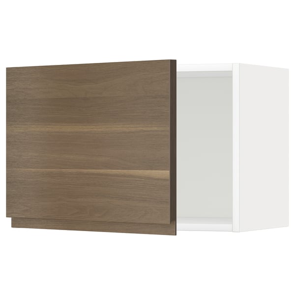 METOD Wall cabinet, white/Voxtorp walnut effect, 60x37x40 cm