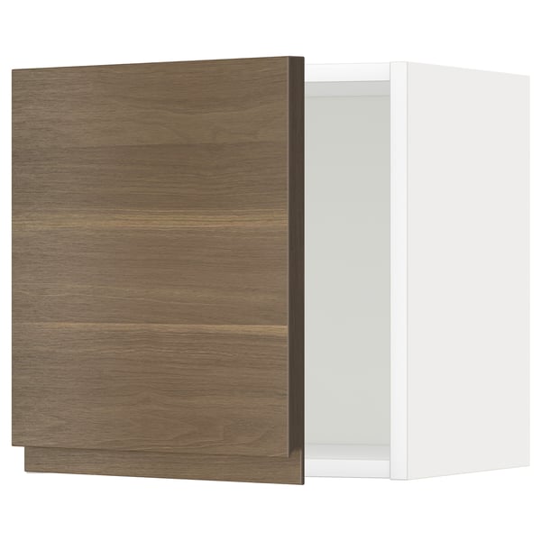 METOD Wall cabinet, white/Voxtorp walnut effect, 40x37x40 cm