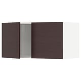METOD Wall cabinet with 2 doors, white Askersund/dark brown ash effect, 80x37x40 cm