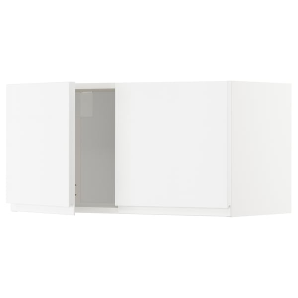 METOD Wall cabinet with 2 doors, white/Voxtorp high-gloss/white, 80x37x40 cm