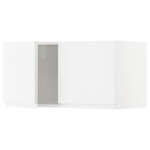 White modern kitchen cabinet with high gloss and sleek design.
