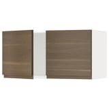METOD Wall cabinet with 2 doors, white/Voxtorp walnut effect, 80x37x40 cm