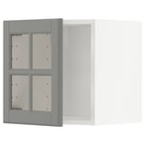 METOD Wall cabinet with glass door, white/Bodbyn grey, 40x37x40 cm