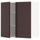 METOD Wall cabinet with shelves/2 doors, white Askersund/dark brown ash effect, 80x37x80 cm
