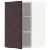METOD Wall cabinet with shelves, white Askersund/dark brown ash effect, 40x37x60 cm