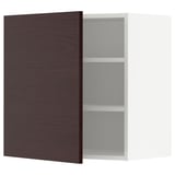 METOD Wall cabinet with shelves, white Askersund/dark brown ash effect, 60x37x60 cm