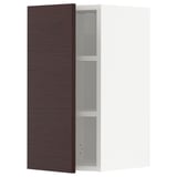 METOD Wall cabinet with shelves, white Askersund/dark brown ash effect, 30x37x60 cm