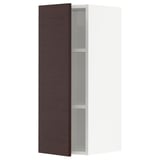 METOD Wall cabinet with shelves, white Askersund/dark brown ash effect, 30x37x80 cm
