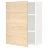 METOD Wall cabinet with shelves, white/Askersund light ash effect, 60x37x80 cm