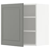 METOD Wall cabinet with shelves, white/Bodbyn grey, 60x37x60 cm