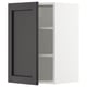 Option: METOD Wall cabinet with shelves, white/Lerhyttan black stained, 40x37x60 cm