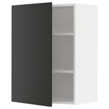METOD Wall cabinet with shelves, white/Nickebo matt anthracite, 60x37x80 cm