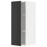 METOD Wall cabinet with shelves, white/Nickebo matt anthracite, 30x37x80 cm