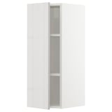 METOD Wall cabinet with shelves, white/Ringhult light grey, 30x37x80 cm
