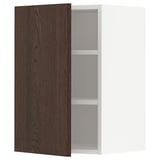 METOD Wall cabinet with shelves, white/Sinarp brown, 40x37x60 cm