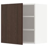 METOD Wall cabinet with shelves, white/Sinarp brown, 60x37x60 cm