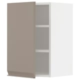 METOD Wall cabinet with shelves, white/Upplöv matt dark beige, 40x37x60 cm