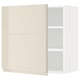 METOD Wall cabinet with shelves, white/Voxtorp high-gloss light beige, 60x37x60 cm