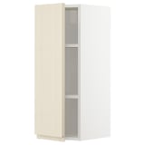 METOD Wall cabinet with shelves, white/Voxtorp high-gloss light beige, 30x37x80 cm