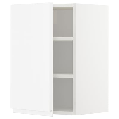METOD Wall cabinet with shelves, white/Voxtorp high-gloss/white, 40x37x60 cm