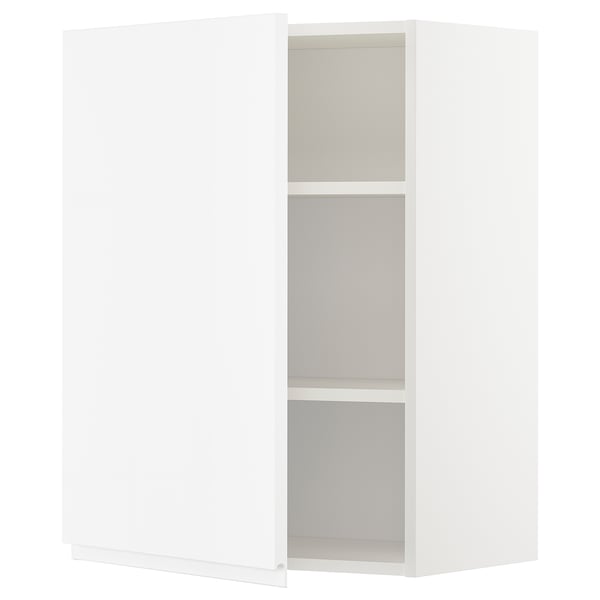METOD Wall cabinet with shelves, white/Voxtorp high-gloss/white, 60x37x80 cm
