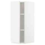 METOD Wall cabinet with shelves, white/Voxtorp high-gloss/white, 30x37x80 cm