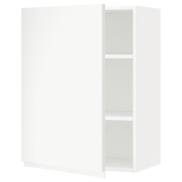METOD Wall cabinet with shelves, white/Voxtorp matt white, 60x37x80 cm