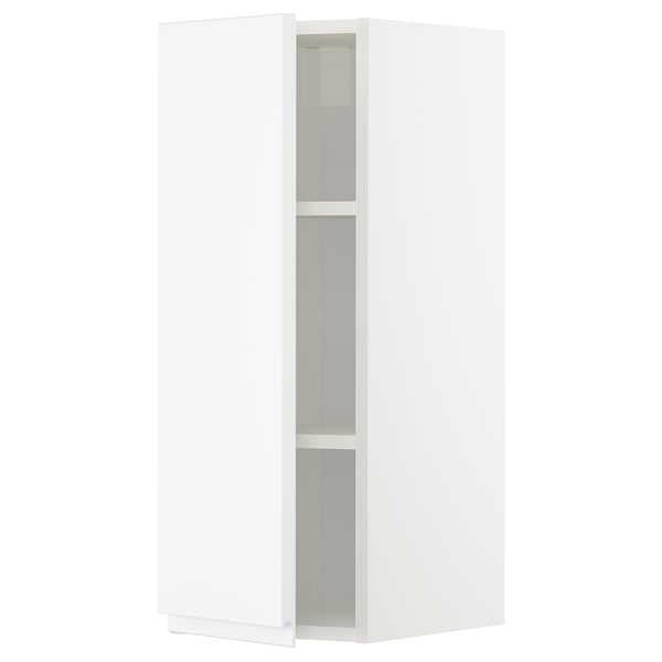 METOD Wall cabinet with shelves, white/Voxtorp matt white, 30x37x80 cm