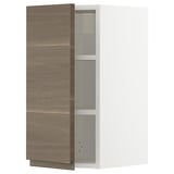 METOD Wall cabinet with shelves, white/Voxtorp walnut effect, 30x37x60 cm