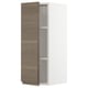 METOD Wall cabinet with shelves, white/Voxtorp walnut effect, 30x37x80 cm