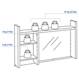 MICKE Add-on unit high, oak effect, 105x65 cm