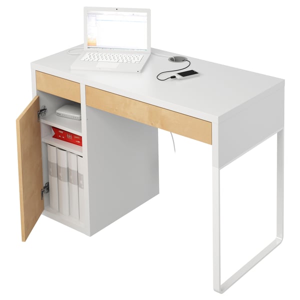 Micke Desk White Birch Effect Ikea