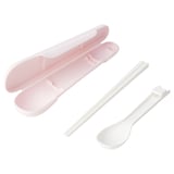 MIDDAGSGÄST Chopsticks and spoon set with case, pink