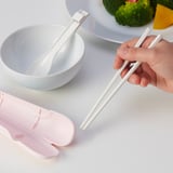MIDDAGSGÄST Chopsticks and spoon set with case, pink