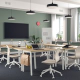 MITTZON Conference table, oak veneer/white, 140x68x75 cm