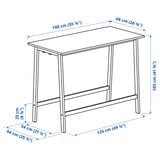 MITTZON Conference table, walnut veneer/white, 140x68x105 cm