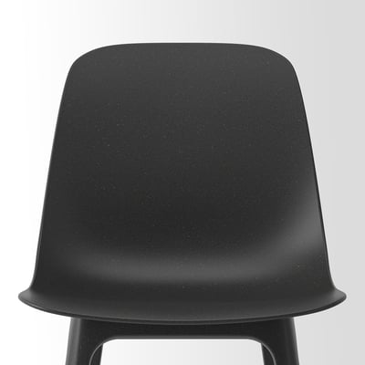 MÖRBYLÅNGA / ODGER Table and 4 chairs, oak veneer brown stained/anthracite, 160x85 cm