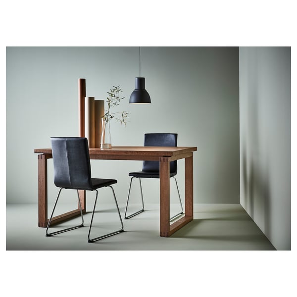 MÖRBYLÅNGA Table, oak veneer brown stained, 160x85 cm